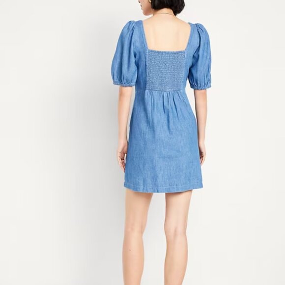 Old Navy Puff-Sleeve Jean Mini Dress - XL - Picture 2 of 8